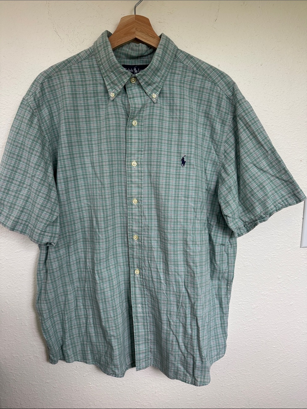 Ralph Lauren NWOT 100% Cotton Monroe Button Down Shirt Small Pony Logo Size L